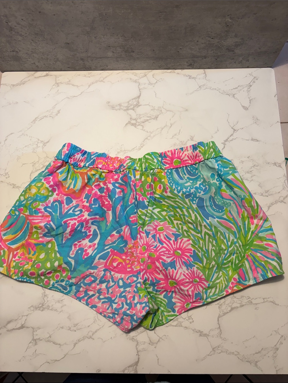 Lilly Pulitzer Luxletic Tropical Print Shorts — Pink & Green - Picture 5 of 8